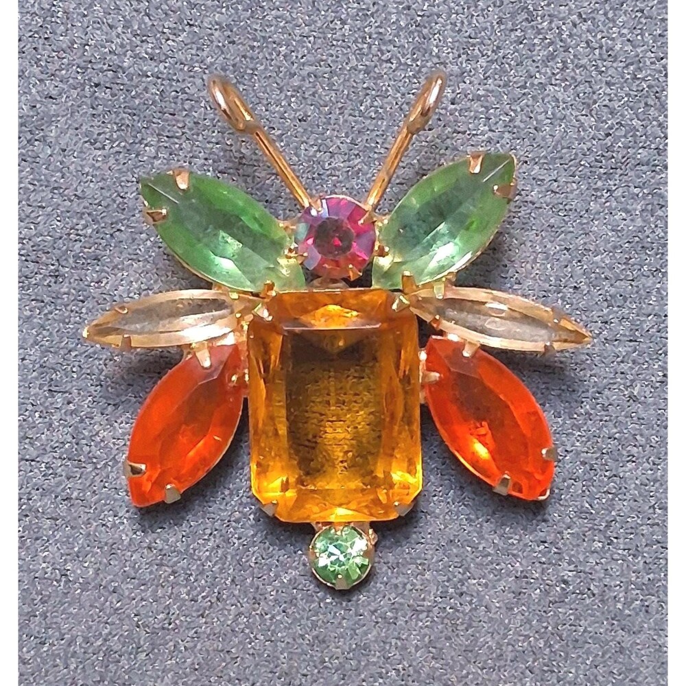 Vintage Juliana Rhinestone Fly Brooch DeLizza Elster